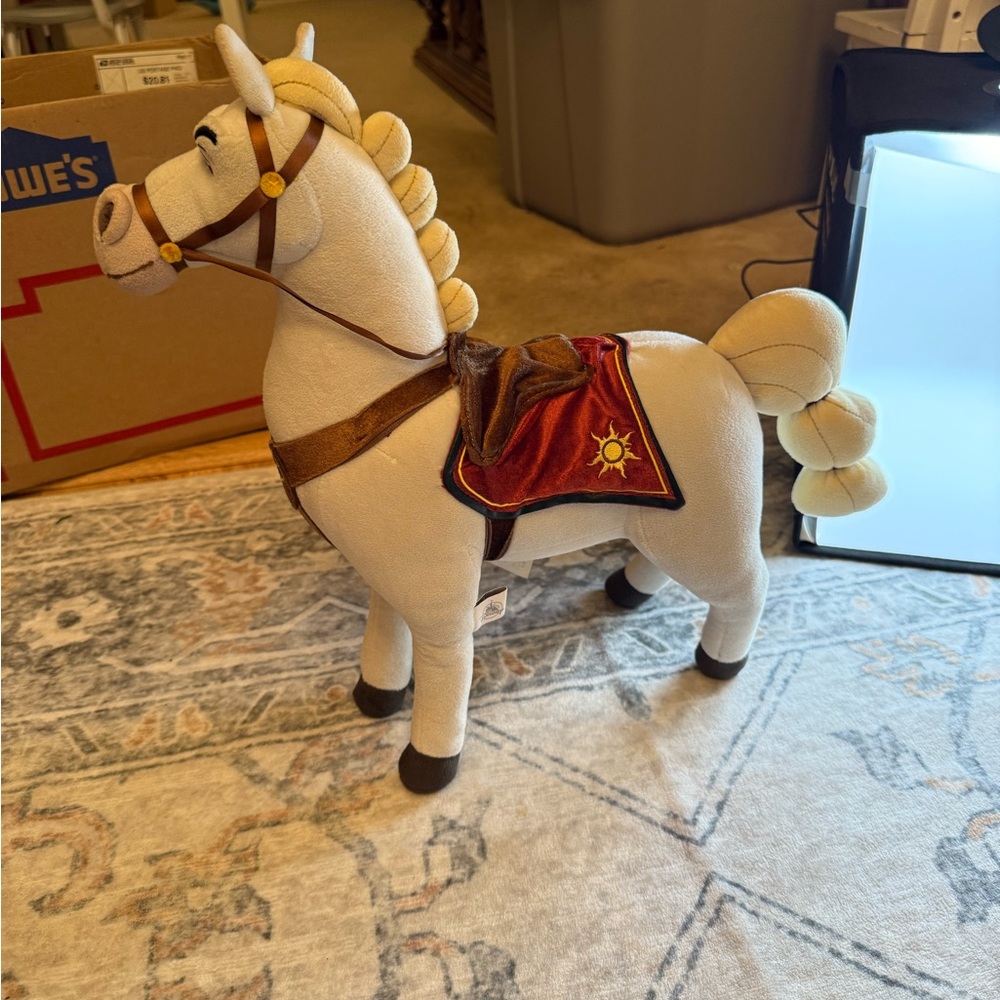Disney White and Brown Stuffed Horse Toy